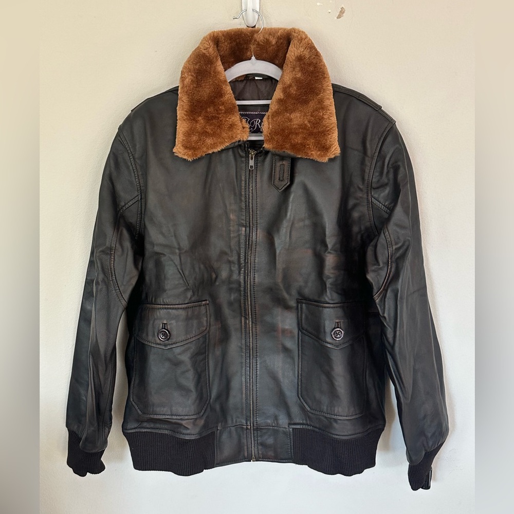 RL Real Leather Garments Men’s Bomber Jacket